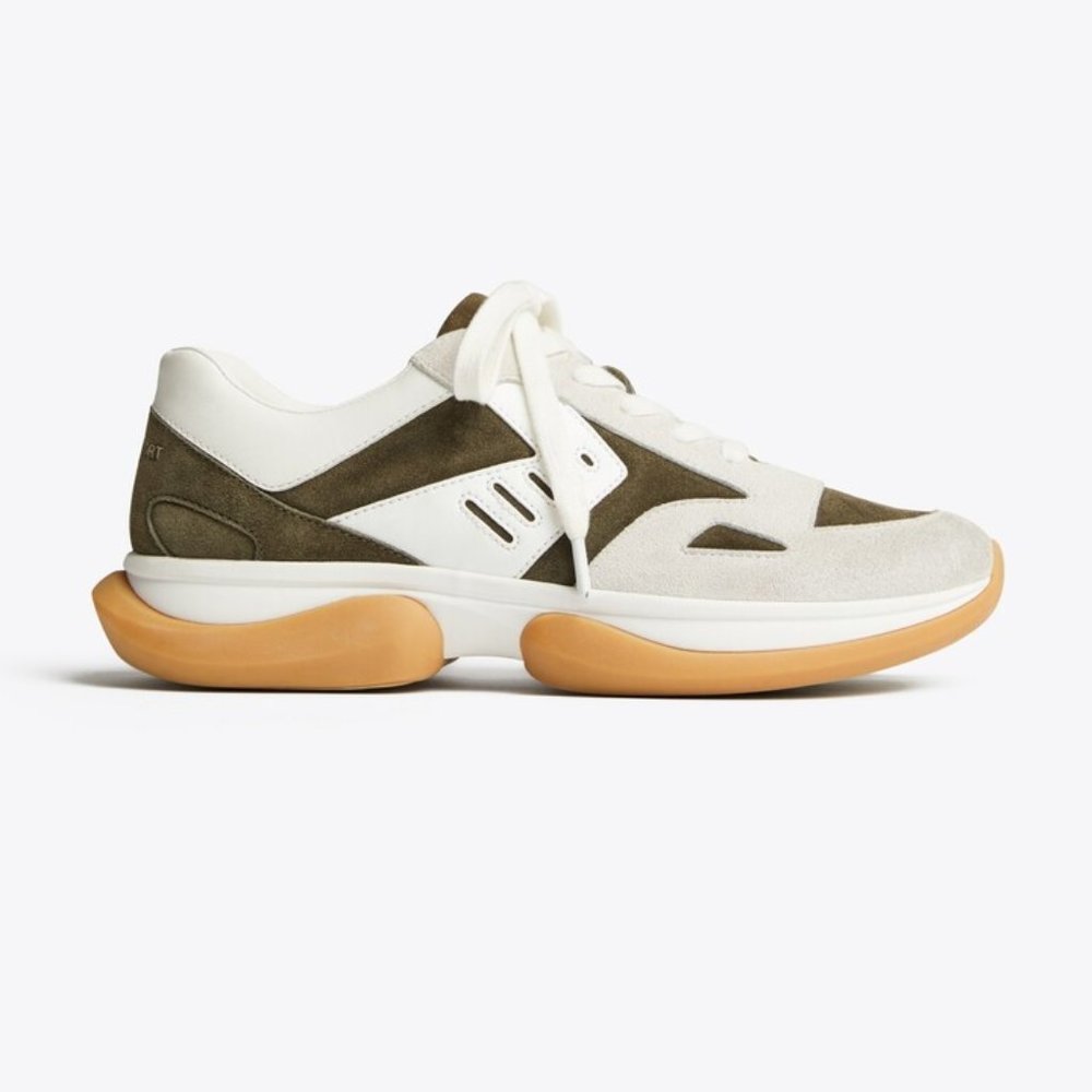 Tory Burch White/Green Bubble Sneakers Size 7.5 Women US